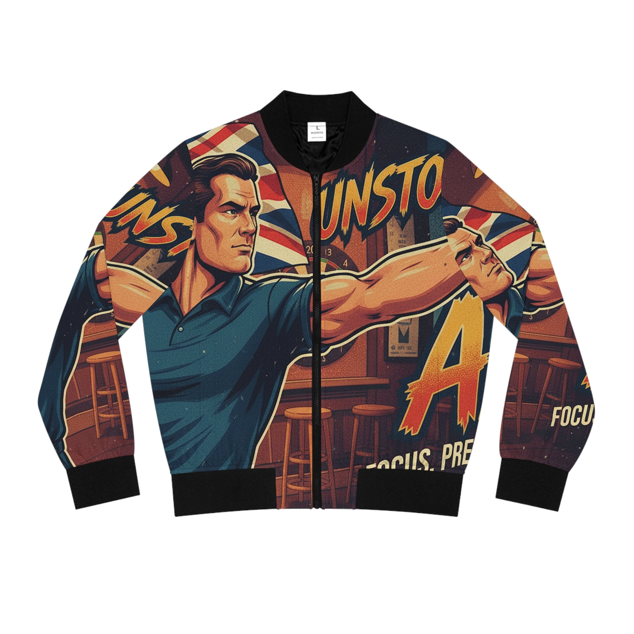 Frauen Dart Bomberjacke – "Unstoppable Aim" | Figurbetont