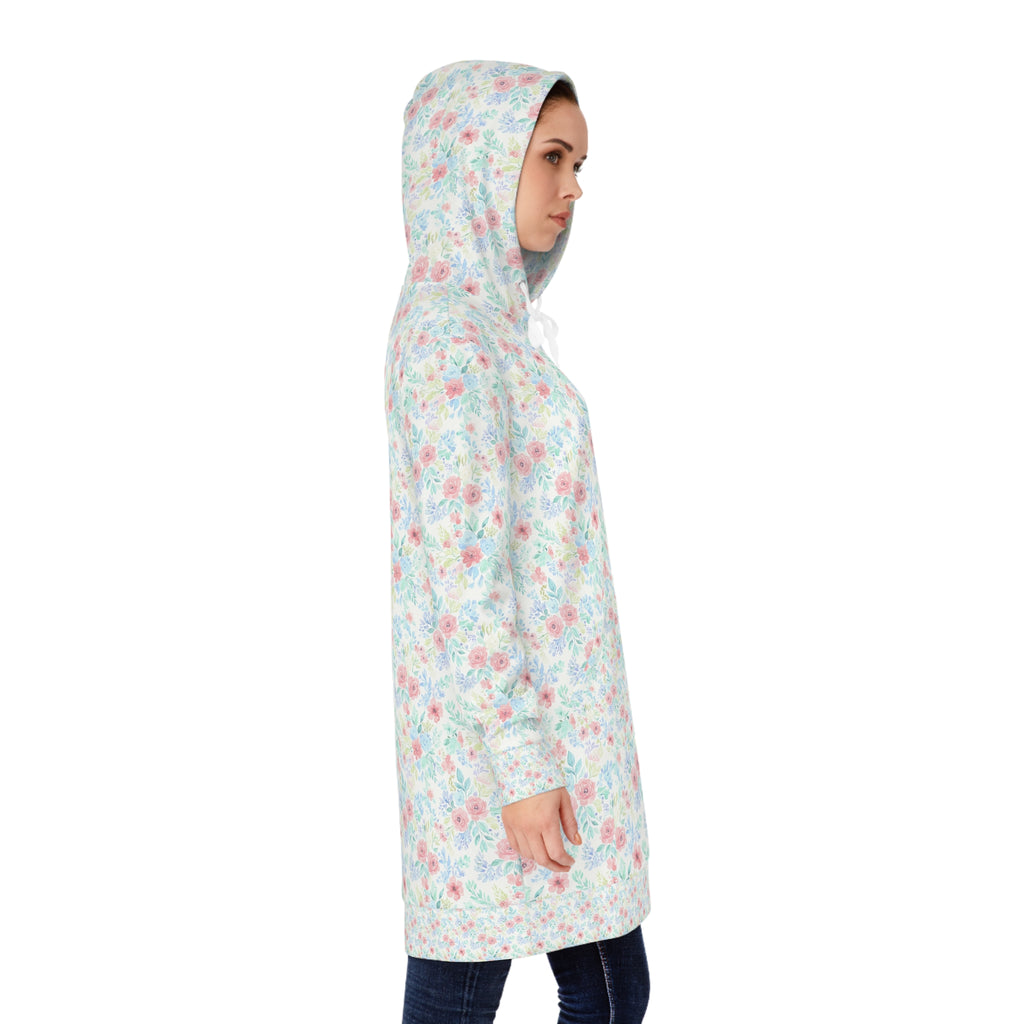 Long-Hoodie AOP „Blumen“ | Pastell Floral | Phönix-Potsdam®